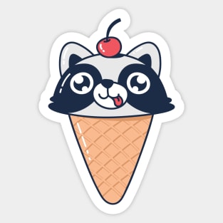 RACCONE (Raccoon + Cone) Sticker